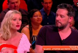 Flagra da gostosa apresentadora da tv francesa pagou peitinhos ao vivo