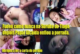 Novinha caiu na net na suruba do Tiago e o pai enfiou a porrada!