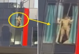 Vaza vídeo amador de casal transando na janela do hotel